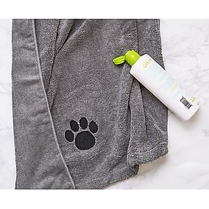 Bone Dry Embroidered Paw Print Microfiber Bath Towel, Gray