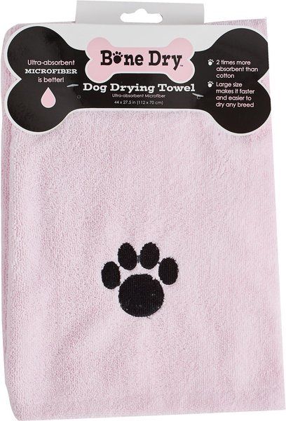 Show full view: Bone Dry Embroidered Paw Print Microfiber Bath Towel, Pink slide 2 of 8