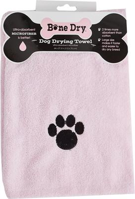 Show full view: Bone Dry Embroidered Paw Print Microfiber Bath Towel, Pink slide 3 of 9