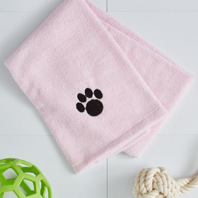 Show full view: Bone Dry Embroidered Paw Print Microfiber Bath Towel, Pink slide 4 of 9