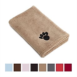 Bone Dry Embroidered Paw Print Microfiber Bath Towel, Taupe