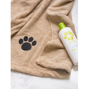 Bone Dry Embroidered Paw Print Microfiber Bath Towel, Taupe