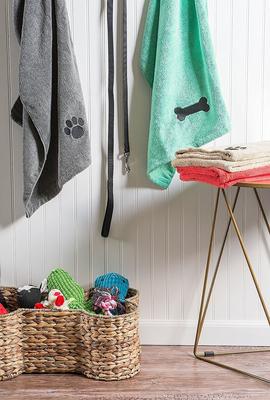 Show full view: Bone Dry Embroidered Paw Print Microfiber Bath Towel, Taupe slide 3 of 6