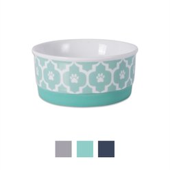 Bone Dry Lattice Non-Skid Ceramic Dog & Cat Bowl, 0.75-cup, Aqua slide 1 of 8