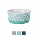 Bone Dry Lattice Non-Skid Ceramic Dog & Cat Bowl, 0.75-cup, Aqua
