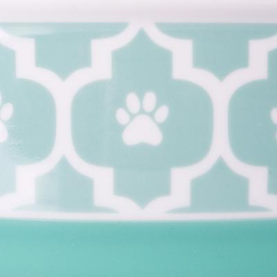 Show full view: Bone Dry Lattice Non-Skid Ceramic Dog & Cat Bowl, 0.75-cup, Aqua slide 4 of 10