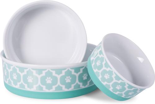 Show full view: Bone Dry Lattice Non-Skid Ceramic Dog & Cat Bowl, 0.75-cup, Aqua slide 6 of 10