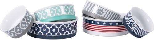 Show full view: Bone Dry Lattice Non-Skid Ceramic Dog & Cat Bowl, 0.75-cup, Aqua slide 7 of 10