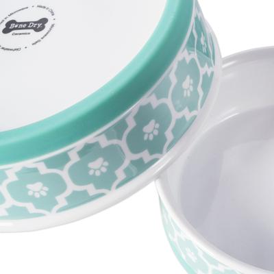 Show full view: Bone Dry Lattice Non-Skid Ceramic Dog & Cat Bowl, 0.75-cup, Aqua slide 8 of 10