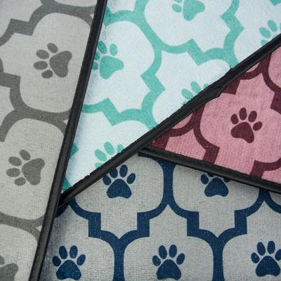 Show full view: Bone Dry Lattice Paw Print Dog & Cat Food Mat, Gray, Small slide 4 of 5