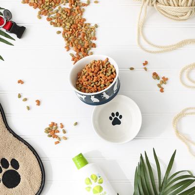 Show full view: Bone Dry Meow Set Cat Bowl, Navy, Small slide 7 of 10