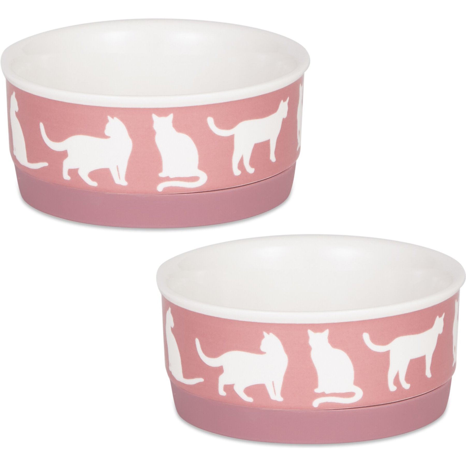 Bone Dry Meow Set Cat Bowl, Rose, Small