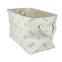 Bone Dry Paw & Bone Print Rectangle Dog Storage Bin, Mint
