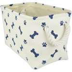 Bone Dry Pet Storage Bin - Medium Rectangle Lattice Paw Print Design, Nautical Blue, 16x10x12 Inches - View #14