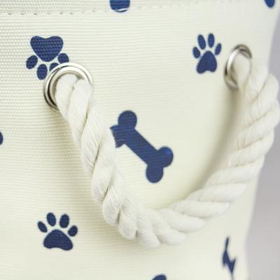 Show full view: Bone Dry Paw & Bone Print Rectangle Dog Storage Bin, Nautical Blue slide 3 of 5