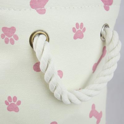 Show full view: Bone Dry Paw & Bone Print Rectangle Dog Storage Bin, Rose slide 3 of 5