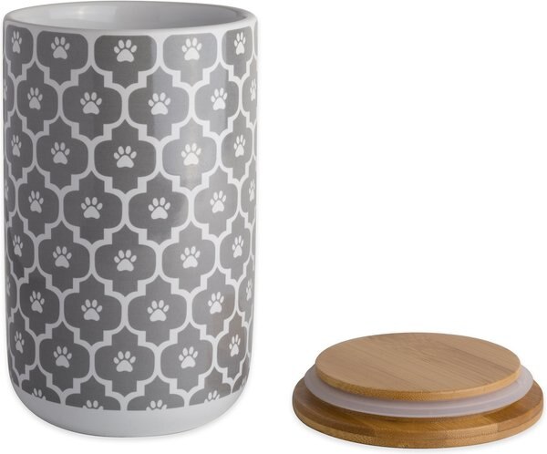 Bone Dry Paw Lattice Print Ceramic Dog & Cat Treat Canister