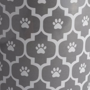 Bone Dry Paw Lattice Print Ceramic Dog & Cat Treat Canister, Grey