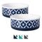 Show in main carousel: Bone Dry Paw Lattice Print Non-Skid Ceramic Dog & Cat Bowl Set, 1.5-cup, 2 count, Nautical Blue slide 1 of 11