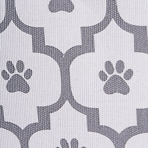 Bone Dry Paw Lattice Print Rectangle Dog Storage Bin, Grey, Medium