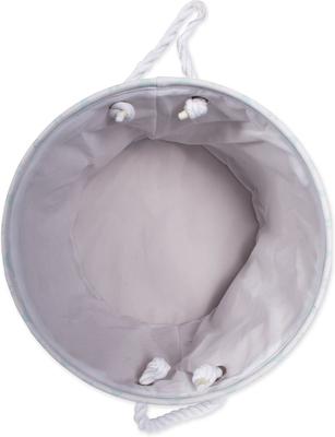 Show full view: Bone Dry Paw Lattice Print Round Dog Storage Bin, Aqua, Small slide 3 of 6