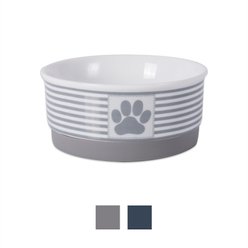 Bone Dry Paw Patch & Stripes Non-Skid Ceramic Dog & Cat Bowl, 0.75-cup