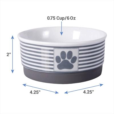 Show full view: Bone Dry Paw Patch & Stripes Non-Skid Ceramic Dog & Cat Bowl, 0.75-cup slide 3 of 12