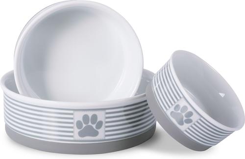 Show full view: Bone Dry Paw Patch & Stripes Non-Skid Ceramic Dog & Cat Bowl, 0.75-cup slide 7 of 12