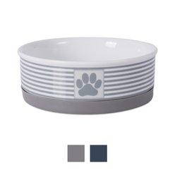 Bone Dry Paw Patch & Stripes Non-Skid Ceramic Dog & Cat Bowl, 1.5-cup