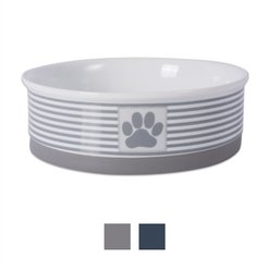 Bone Dry Paw Patch & Stripes Non-Skid Ceramic Dog & Cat Bowl, 3-cup