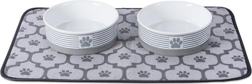Show full view: Bone Dry Paw Patch & Stripes Non-Skid Ceramic Dog & Cat Bowl, 3-cup slide 7 of 10