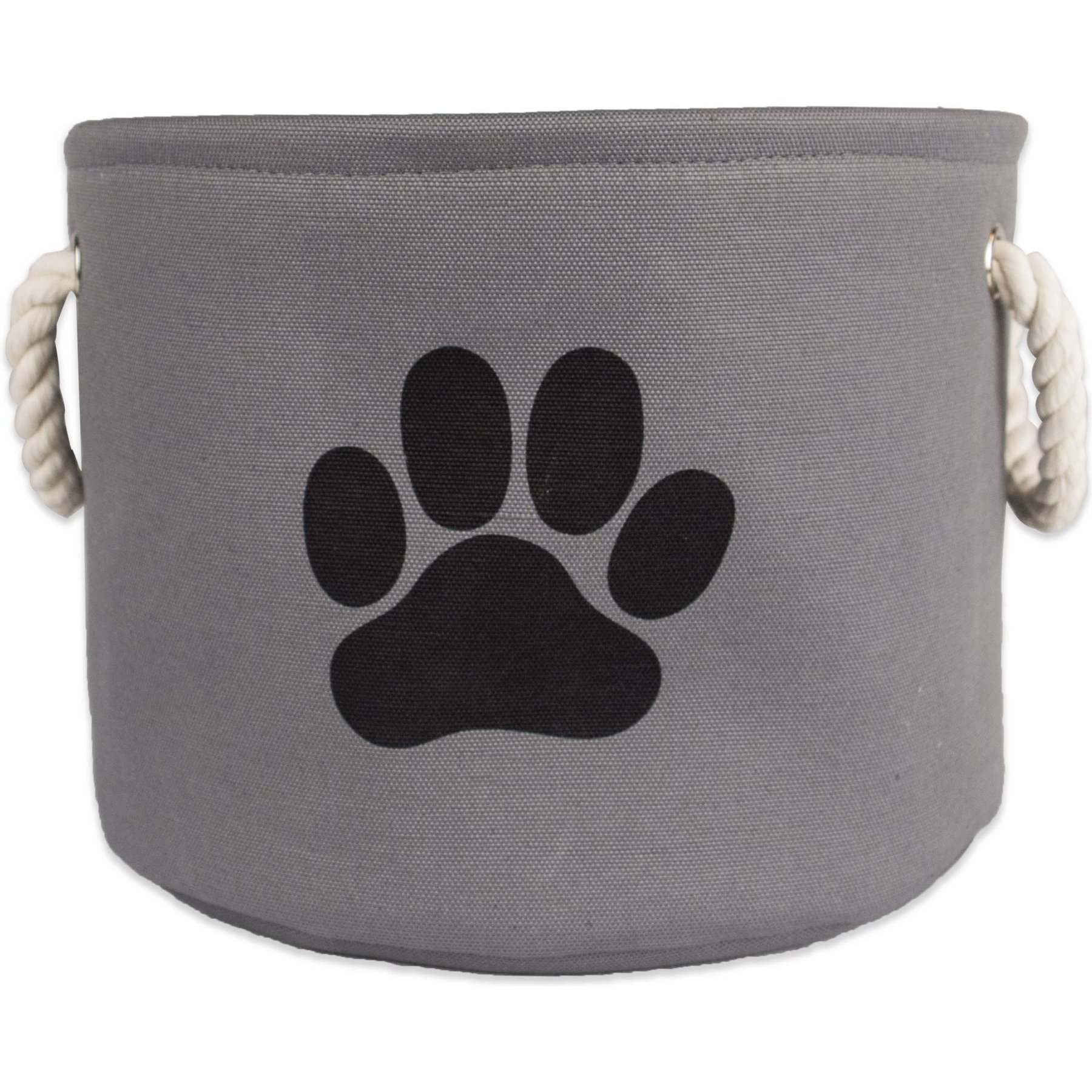 Bone Dry Paw Print Dog & Cat Collapsible Storage Bin, Gray, Medium