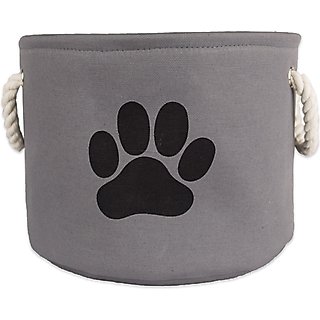 Bone Dry Paw Print Dog & Cat Collapsible Storage Bin, Gray, Medium slide 1 of 6