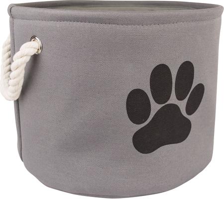 Show full view: Bone Dry Paw Print Dog & Cat Collapsible Storage Bin, Gray, Medium slide 3 of 8