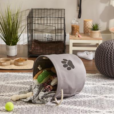 Show full view: Bone Dry Paw Print Dog & Cat Collapsible Storage Bin, Gray, Medium slide 5 of 8