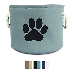 Bone Dry Paw Print Dog & Cat Collapsible Storage Bin, Gray, Small