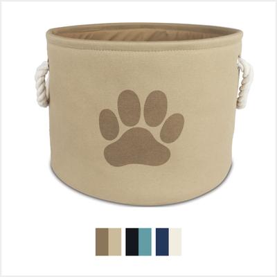 Show full view: Bone Dry Paw Print Dog & Cat Collapsible Storage Bin, Taupe, Small slide 1 of 4