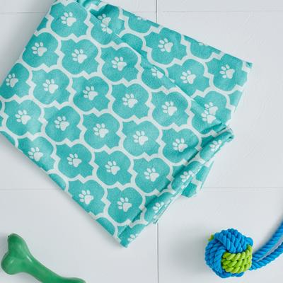 Show full view: Bone Dry Printed Moroccan Microfiber Dog & Cat Bath Towel, Aqua slide 3 of 6