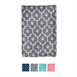 Bone Dry Printed Moroccan Microfiber Dog & Cat Bath Towel, Gray