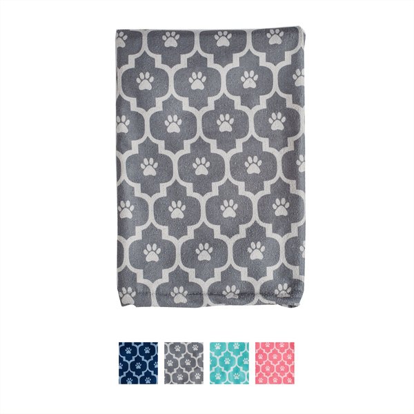 Show full view: Bone Dry Printed Moroccan Microfiber Dog & Cat Bath Towel, Gray slide 1 of 6