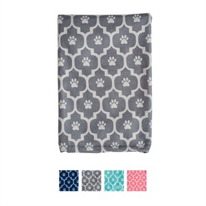 Bone Dry Printed Moroccan Microfiber Dog & Cat Bath Towel, Gray