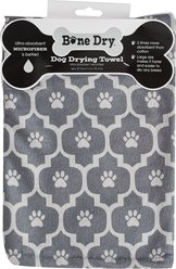 Bone Dry Printed Moroccan Microfiber Dog & Cat Bath Towel, Gray slide 2 of 4