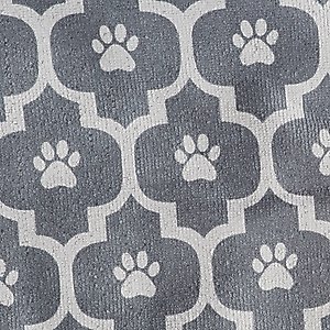 Bone Dry Printed Moroccan Microfiber Dog & Cat Bath Towel, Gray