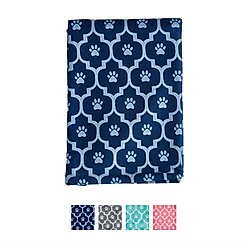 Bone Dry Printed Moroccan Microfiber Dog & Cat Bath Towel, Navy
