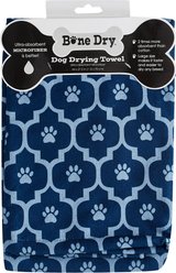 Bone Dry Printed Moroccan Microfiber Dog & Cat Bath Towel, Navy slide 2 of 4