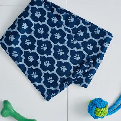 Show full view: Bone Dry Printed Moroccan Microfiber Dog & Cat Bath Towel, Navy slide 4 of 7
