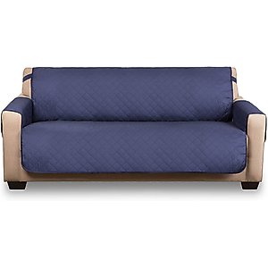 Bone Dry Reversible Loveseat Cover, Navy