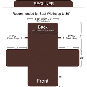 Bone Dry Reversible Recliner Cover, Beige