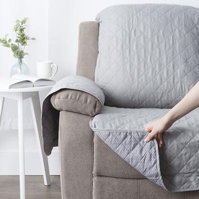 Show full view: Bone Dry Reversible Recliner Cover, Grey slide 3 of 8