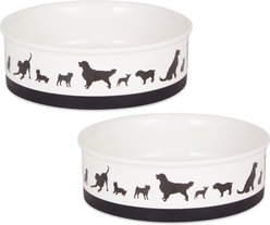 Bone Dry Show Set Dog Bowl, Black & White, Large